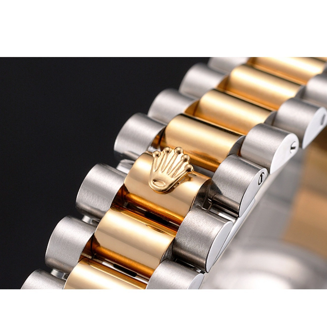 Aaa replica watch Swiss Stainless Black Case Steel Datejust Tone Bezel Bracelet Dial Gold Two Rolex 1014
